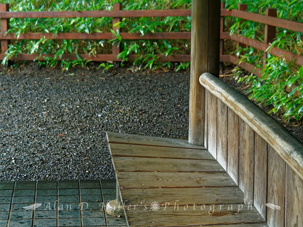 新宿御苑・日本庭園の東屋のベンチ